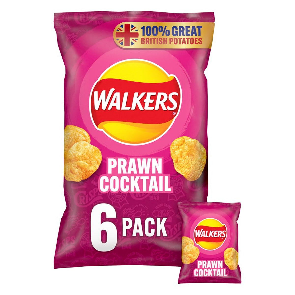 Walkers - Prawn Cocktail Multipack Crisps - 6x25g - Continental Food Store