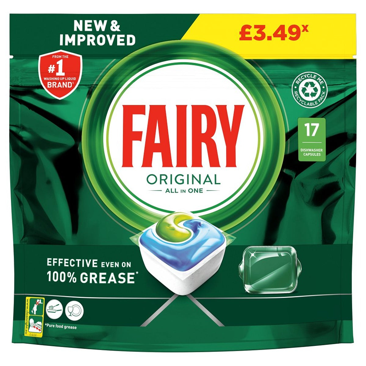 Fairy - Original All In One Dishwasher Tablets - 17 Tablets - Continental Food Store