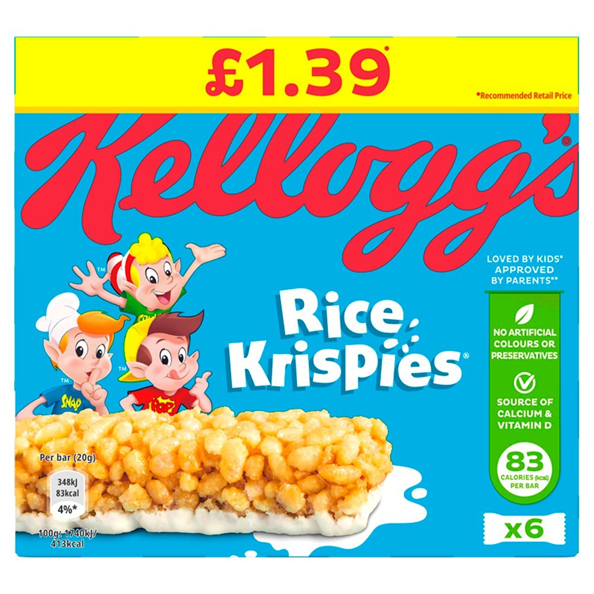 Kellogg's - Rice Krispies Cereal Bar - 6 x 20g - Continental Food Store