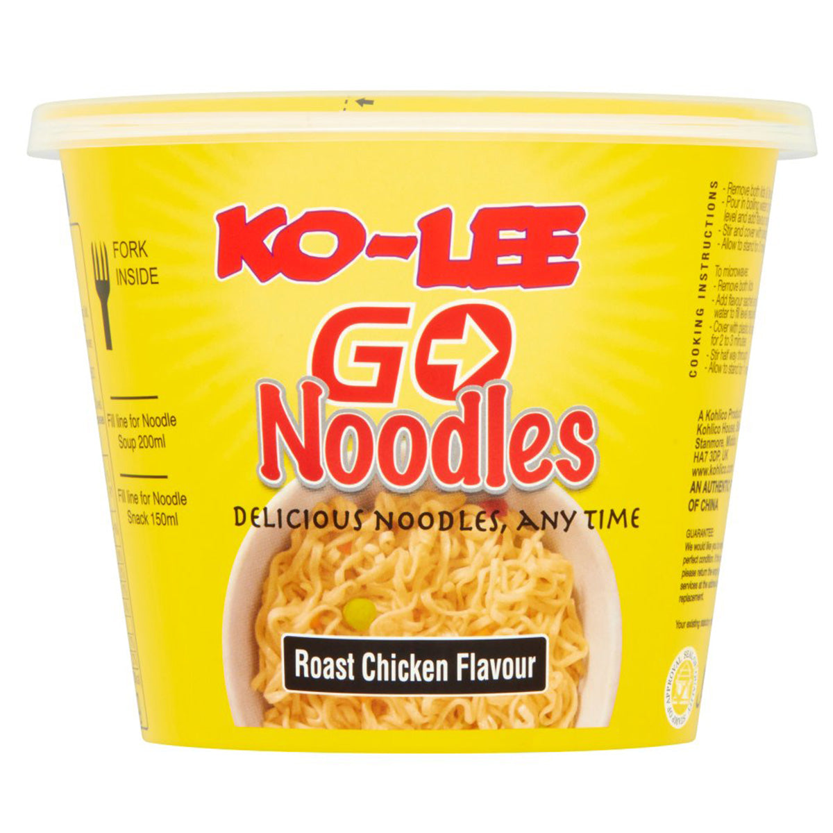 Ko-Lee Go Noodles - Roast Chicken Flavour - 65g - Continental Food Store