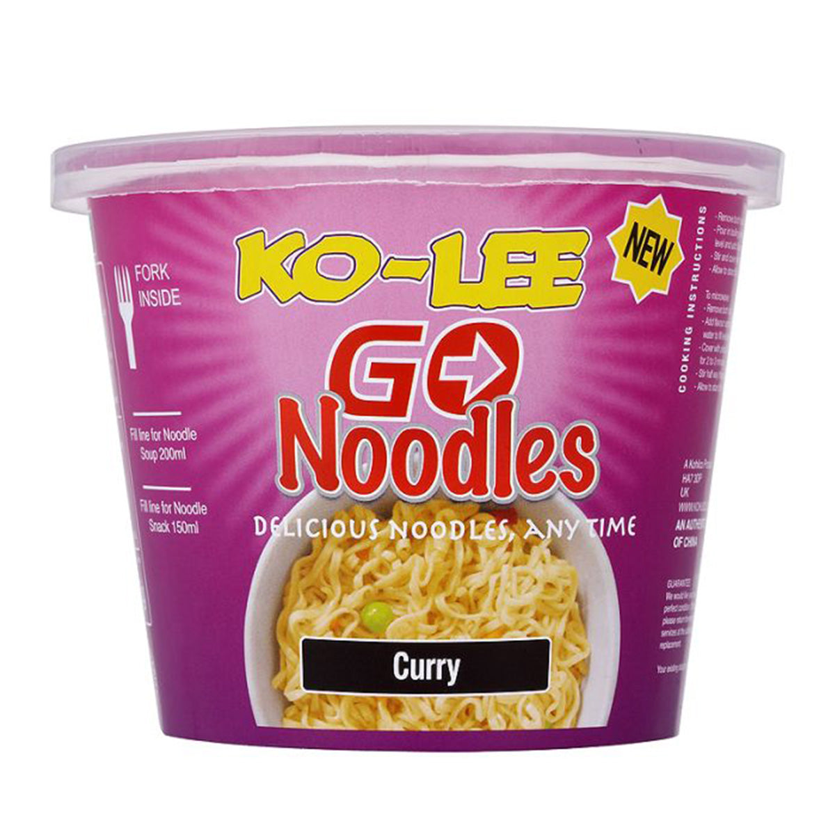 Ko-Lee Go Noodles - Curry Flavour - 65g - Continental Food Store