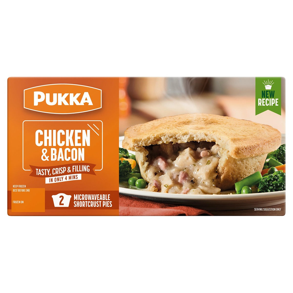 Pukka - 2 Chicken & Bacon Microwaveable Shortcrust Pies - Continental Food Store Pukka - 2 Chicken & Bacon Microwaveable Shortcrust Pies - Continental Food Store