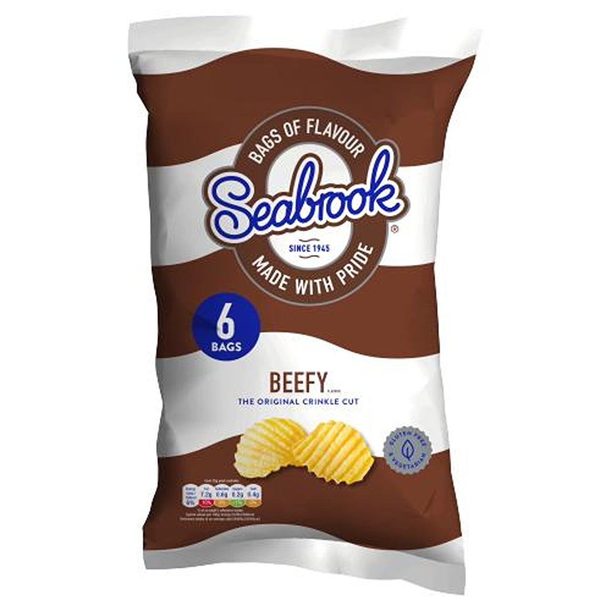 Seabrook - Crinkle Cut Beefy Flavour Crisps - 6 x 25g - Continental Food Store