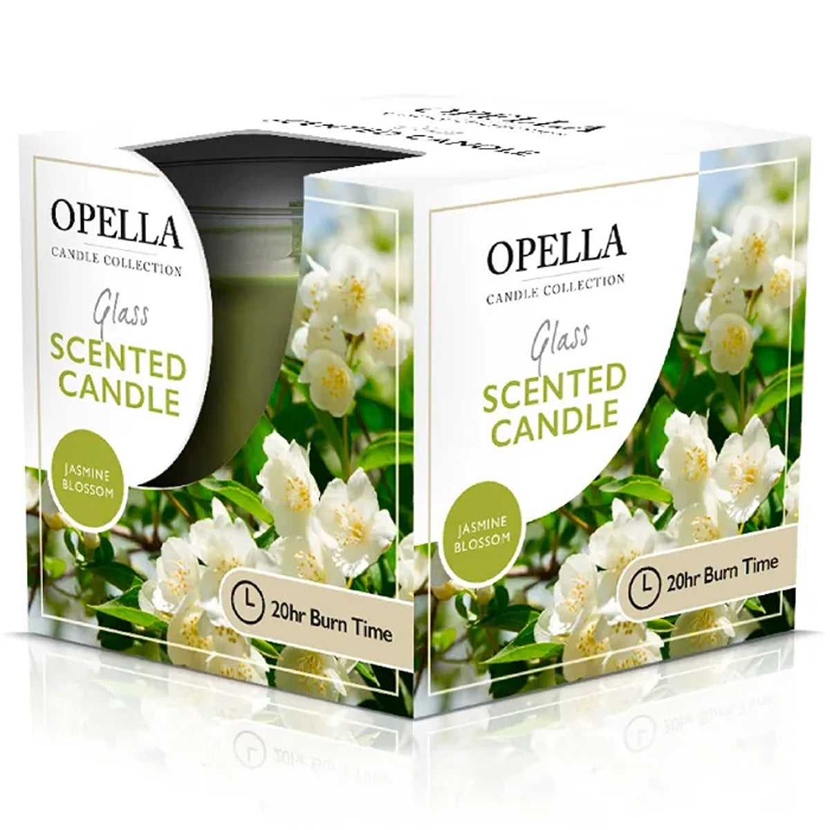 Opella - Scented Candle In Glass Jar Jasmine Blossom - Continental Food Store