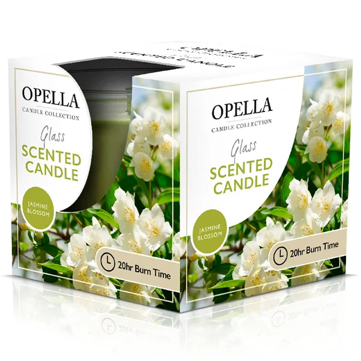 Opella - Scented Candle In Glass Jar Jasmine Blossom - Continental Food Store Opella - Scented Candle In Glass Jar Jasmine Blossom - Continental Food Store