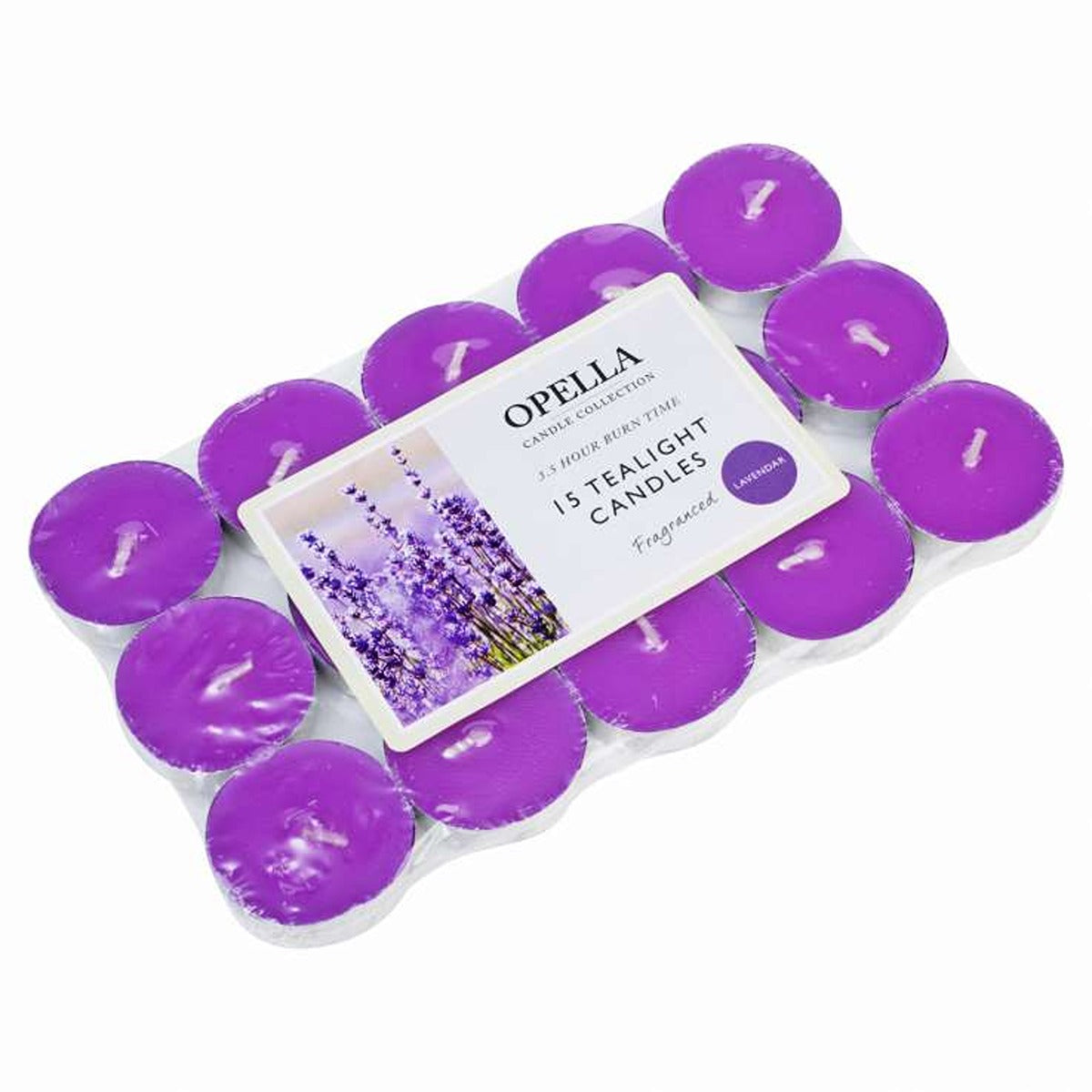 Opella - Lavender Scented Tealight Candles - Pack of 15 - Continental Food Store