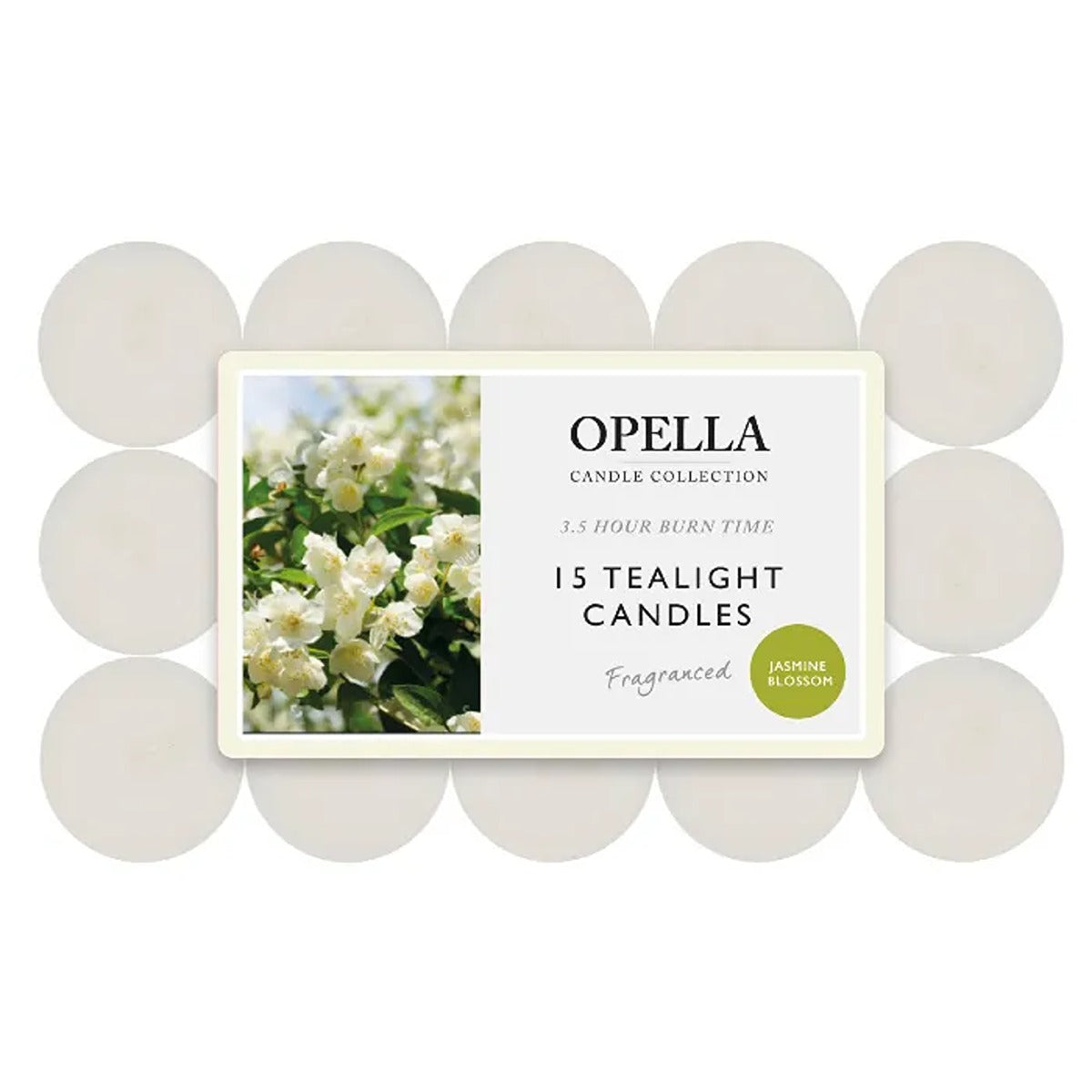 Opella - Jasmine Blossom Scented Tealight Candles - Pack of 15 - Continental Food Store