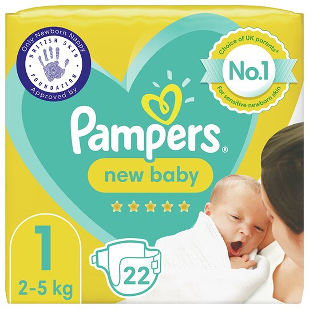 Pampers - New Baby Nappies Size 1 - 22 Nappies - Continental Food Store