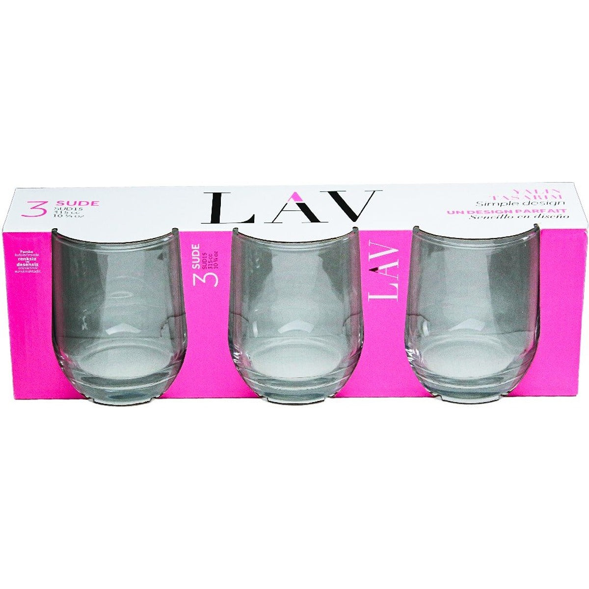 Lav - Set of 3 Sude Tumbler Lav Glasses - 315cc - Continental Food Store Lav - Set of 3 Sude Tumbler Lav Glasses - 315cc - Continental Food Store