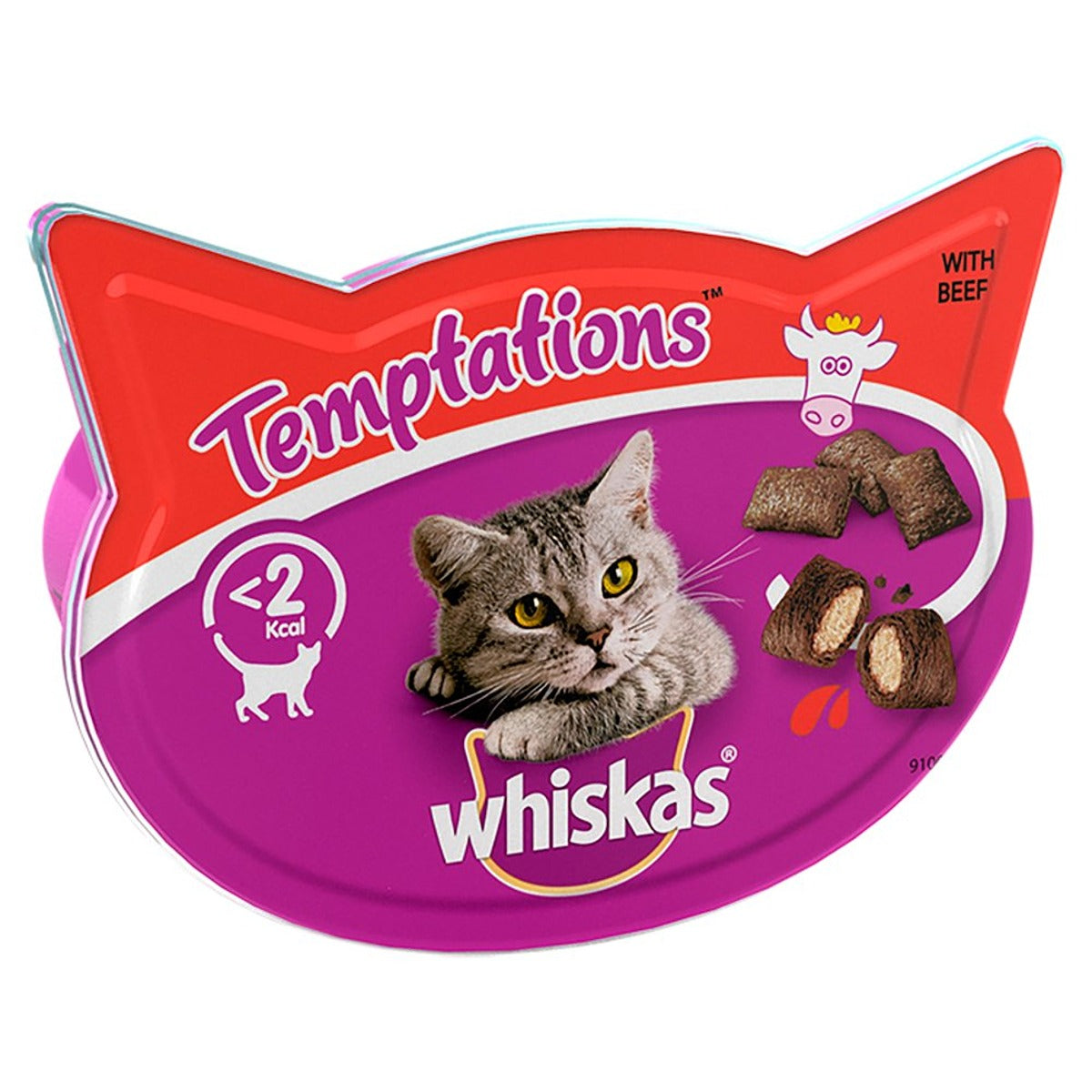 Whiskas - Temptations Adult Cat Treat Biscuits with Beef - 60g - Continental Food Store