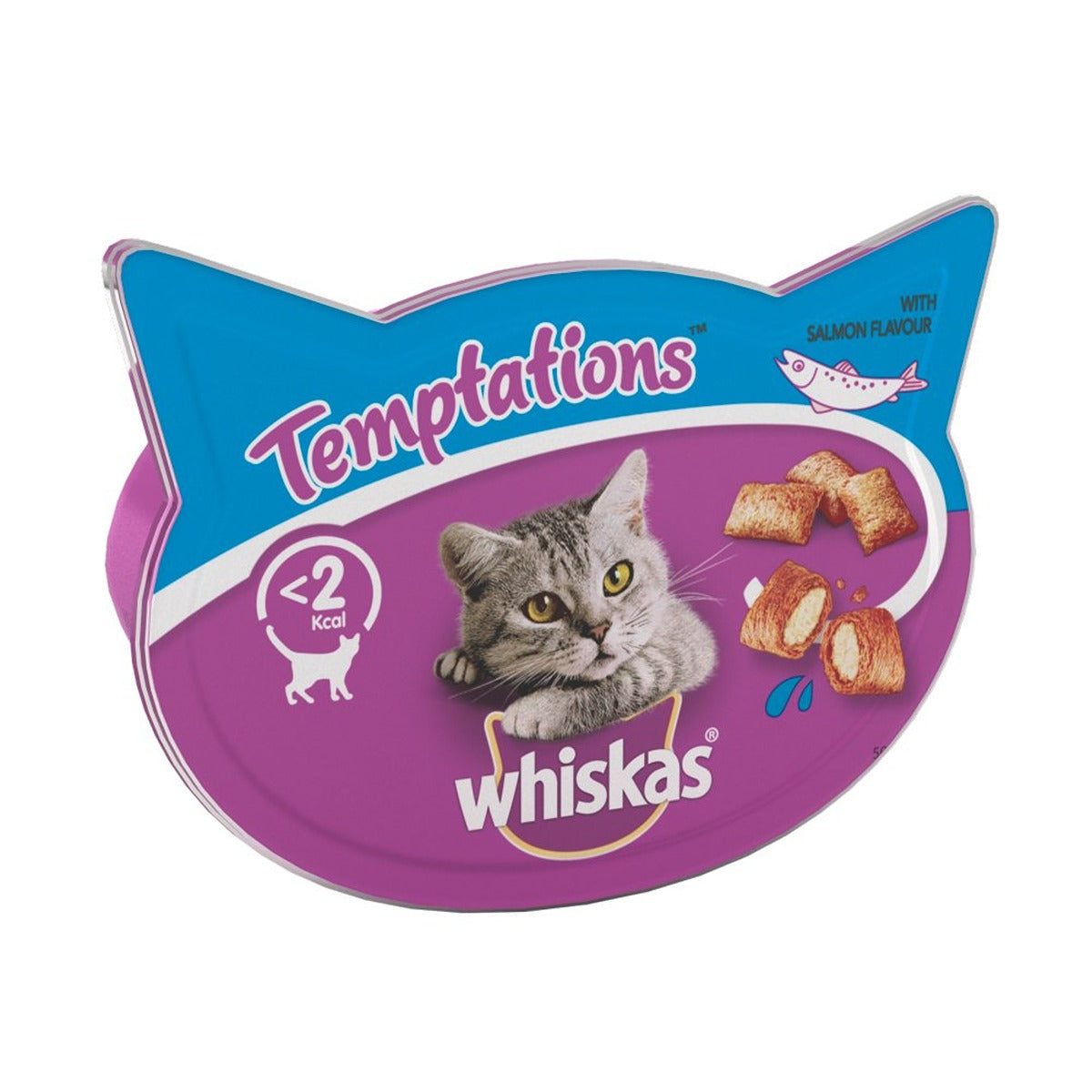 Whiskas - Temptations Adult Cat Treat Biscuits with Salmon - 60g - Continental Food Store