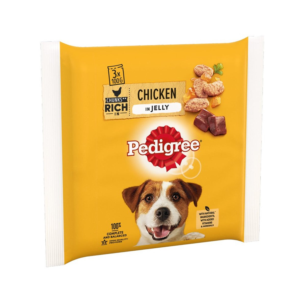 Pedigree - Adult Wet Dog Food Pouches Chicken in Jelly - 3 Packs x 100g - Continental Food Store