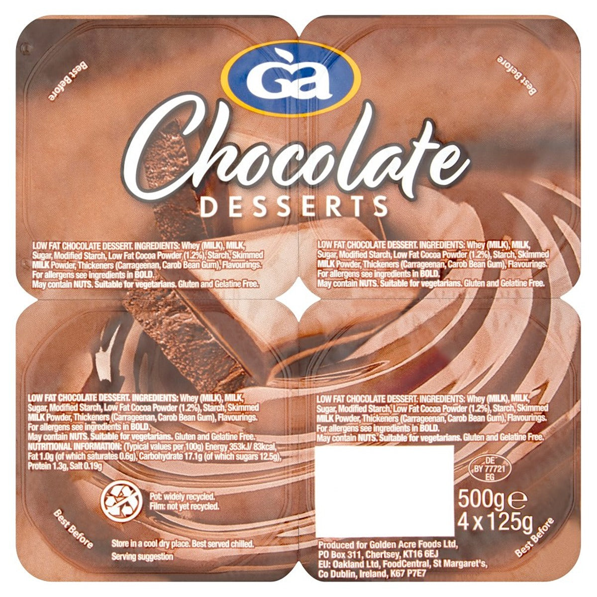 Golden Acre - Chocolate Desserts - 4x125g - Continental Food Store