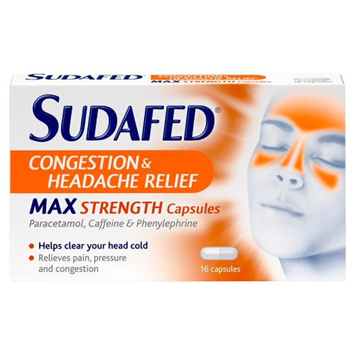 Sudafed - Congestion & Headache Relief Max Strength - 16 Pills - Continental Food Store