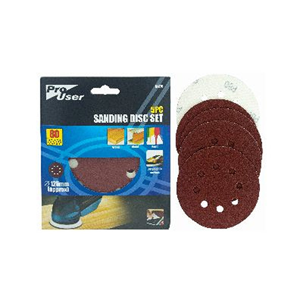Blackspur - 125mm Sanding Sheets - Pack of 5 - Continental Food Store Blackspur - 125mm Sanding Sheets - Pack of 5 - Continental Food Store