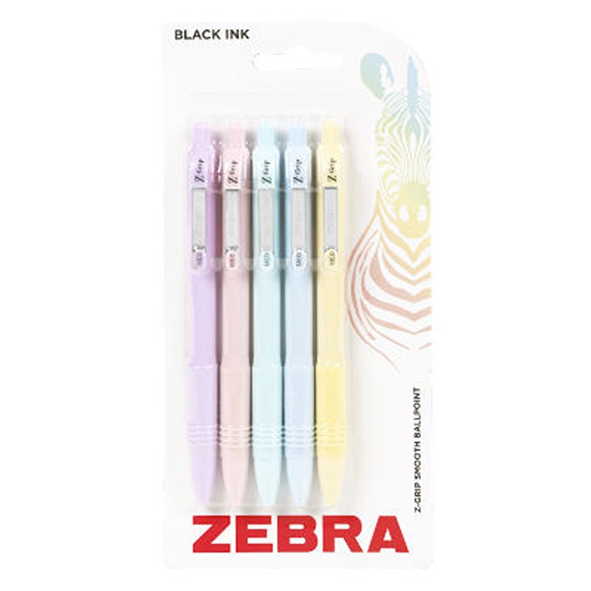 Zebra - Z-grip Smooth Pastel Black Ink Pens - Pack of 3 - Continental Food Store