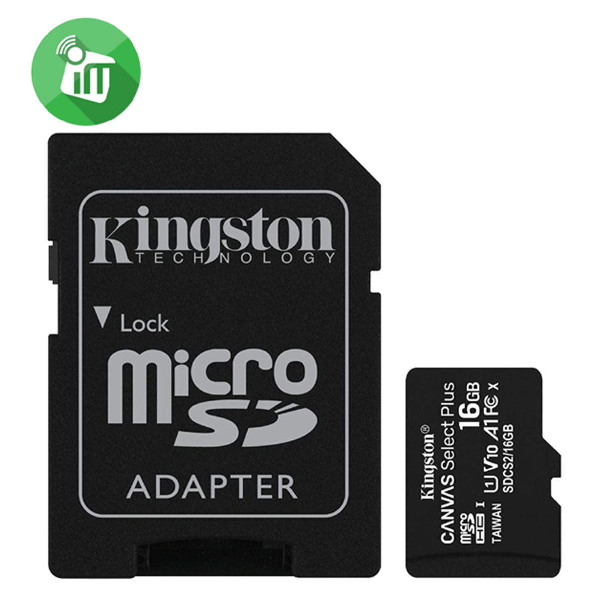 Kingston - Class 10 Canvas Select Plus 100MB/s R SDXC Micro Memory card - 16GB - Continental Food Store