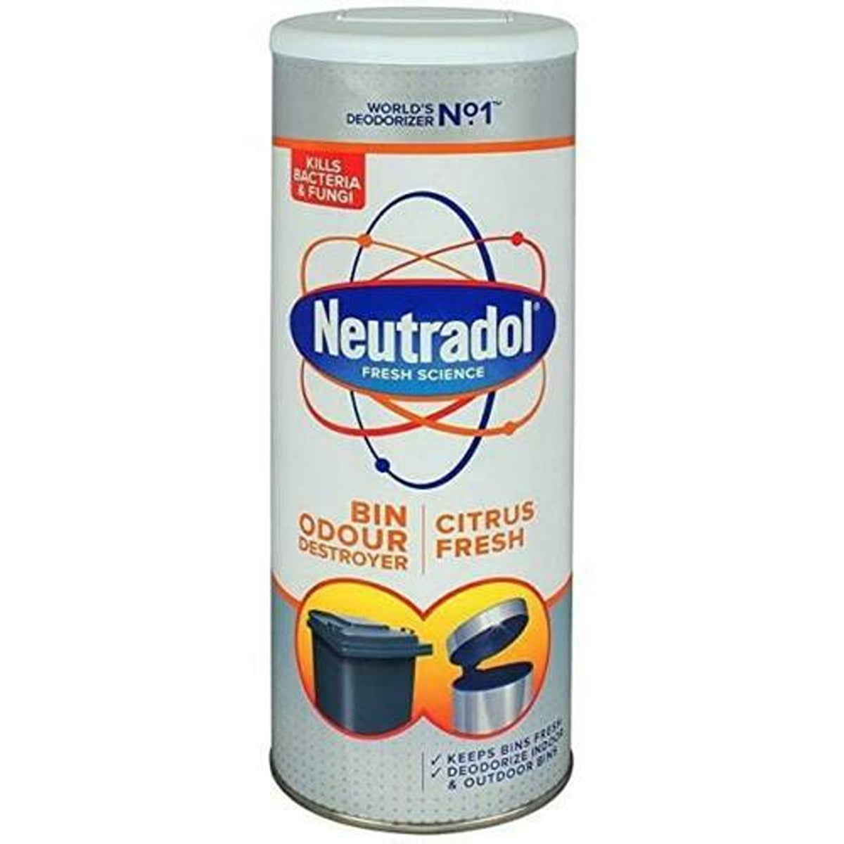 A can of Neutradol - Dustbin Odour Destroyer - 350ml Neutradol bin citrus fresh.