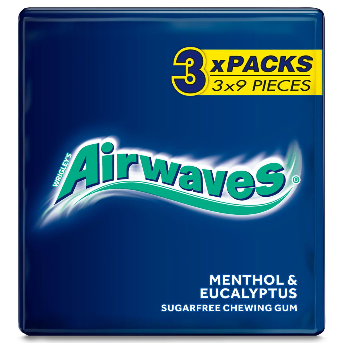 Airwaves - Menthol & Eucalyptus Chewing Gum Sugar Free - 3 Pack - Continental Food Store
