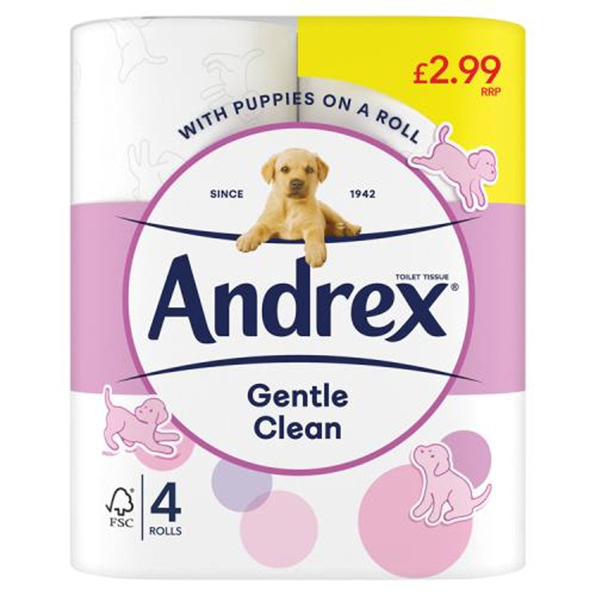 Andrex - Gentle Clean Toilet Tissue - 4 Rolls - Continental Food Store