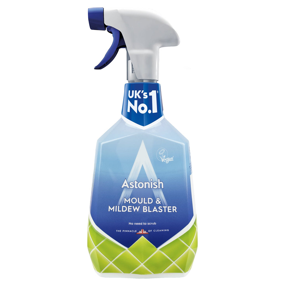 A spray bottle of Astonish - Mould & Mildew Remover - 750ml with a white and blue label.