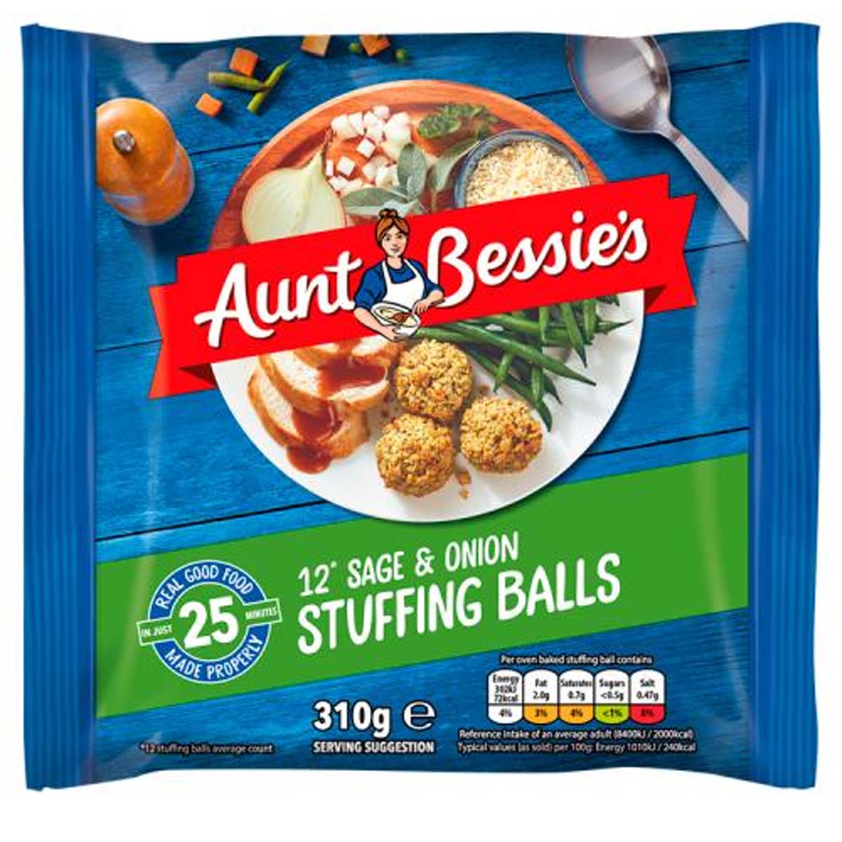 Aunt Bessie's - 12 Sage & Onion Stuffing Balls - 310g - Continental Food Store