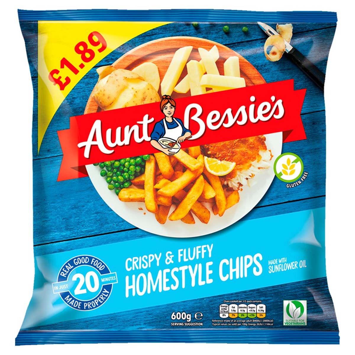 Aunt Bessie's - Homestyle Chips - 600g - Continental Food Store