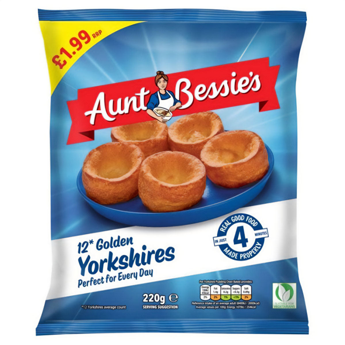 Aunt Bessie's - 12 Yorkshire Puddings - 220g - Continental Food Store Aunt Bessie's - 12 Yorkshire Puddings - 220g - Continental Food Store