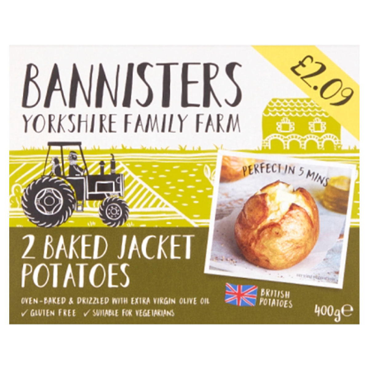 Bannisters - 2 Baked Jacket Potatoes - 400g - Continental Food Store