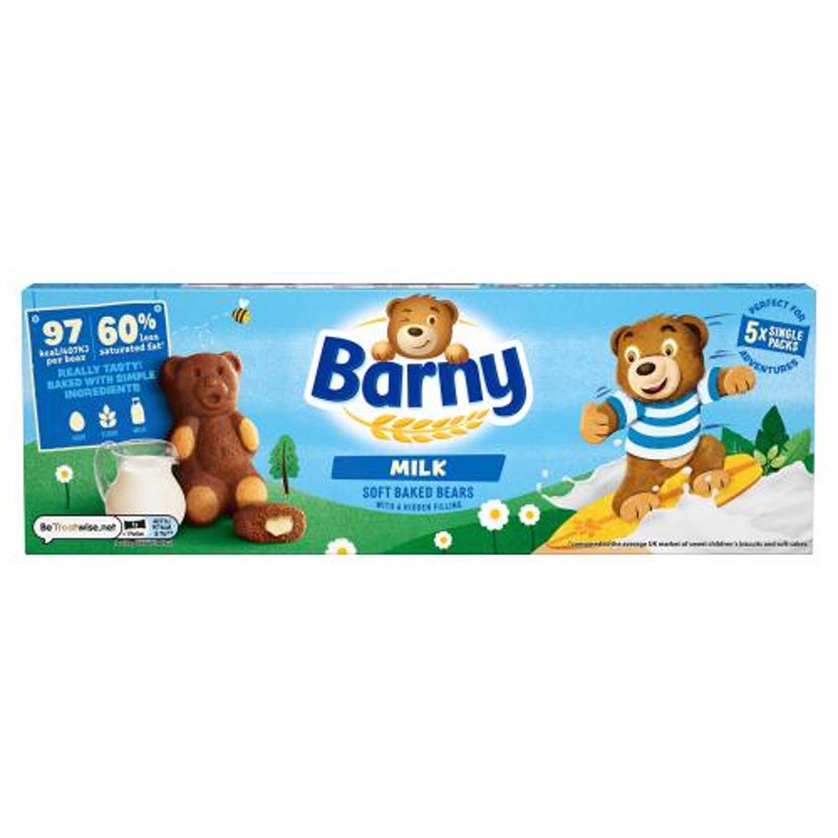 Barny - Milk Soft Baked Bears 5 Pack - 125g - Continental Food Store