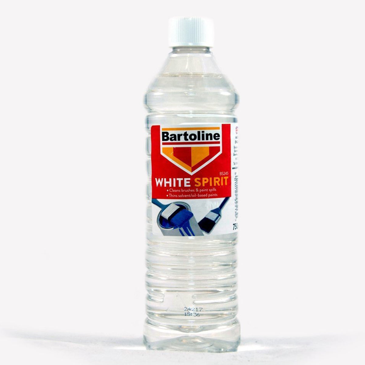 A Bartoline - White Spirit Bottle - 750ml on a white surface.