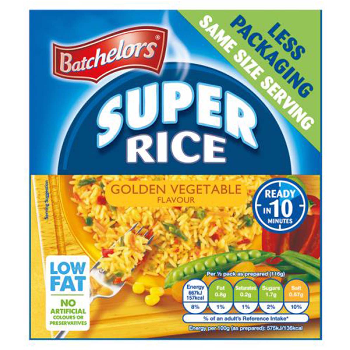 Batchelors - Super Rice Golden Vegetable Flavour Packet Rice - 90g - Continental Food Store