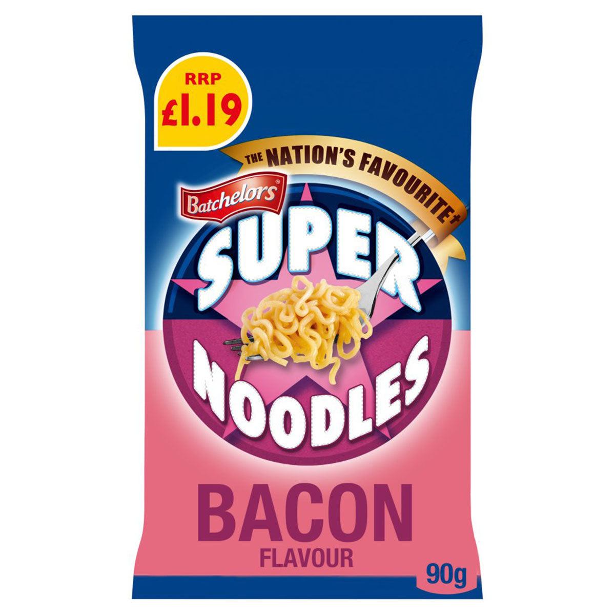 Batchelors - Super Noodles Bacon Noodle Block - 90g - Continental Food Store