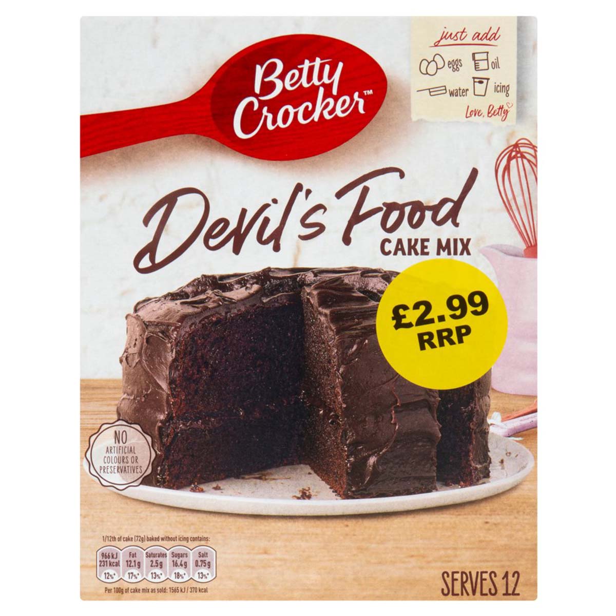 Betty Crocker - Devil's Food Cake Mix - 425g - Continental Food Store
