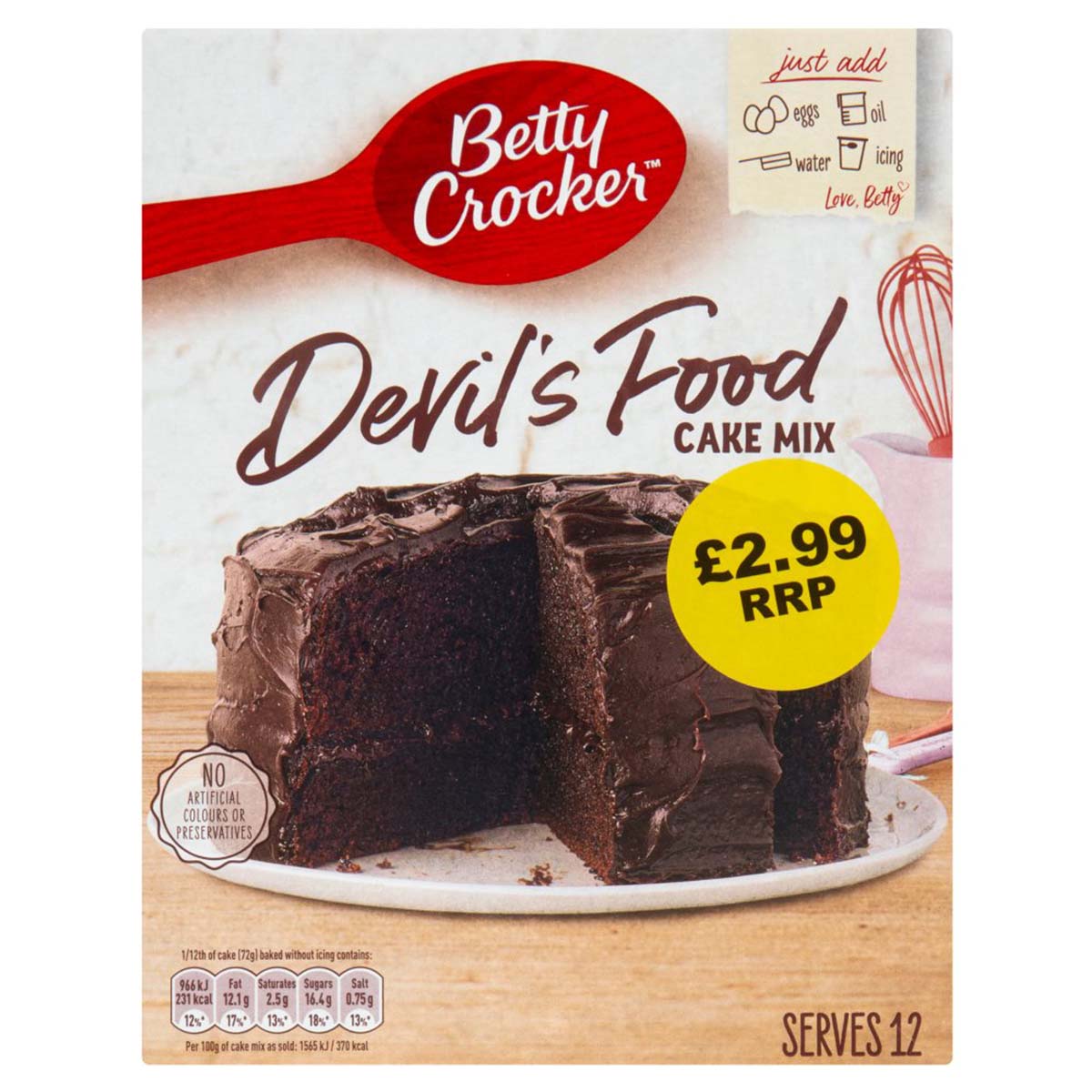 Betty Crocker - Devil's Food Cake Mix - 425g - Continental Food Store Betty Crocker - Devil's Food Cake Mix - 425g - Continental Food Store