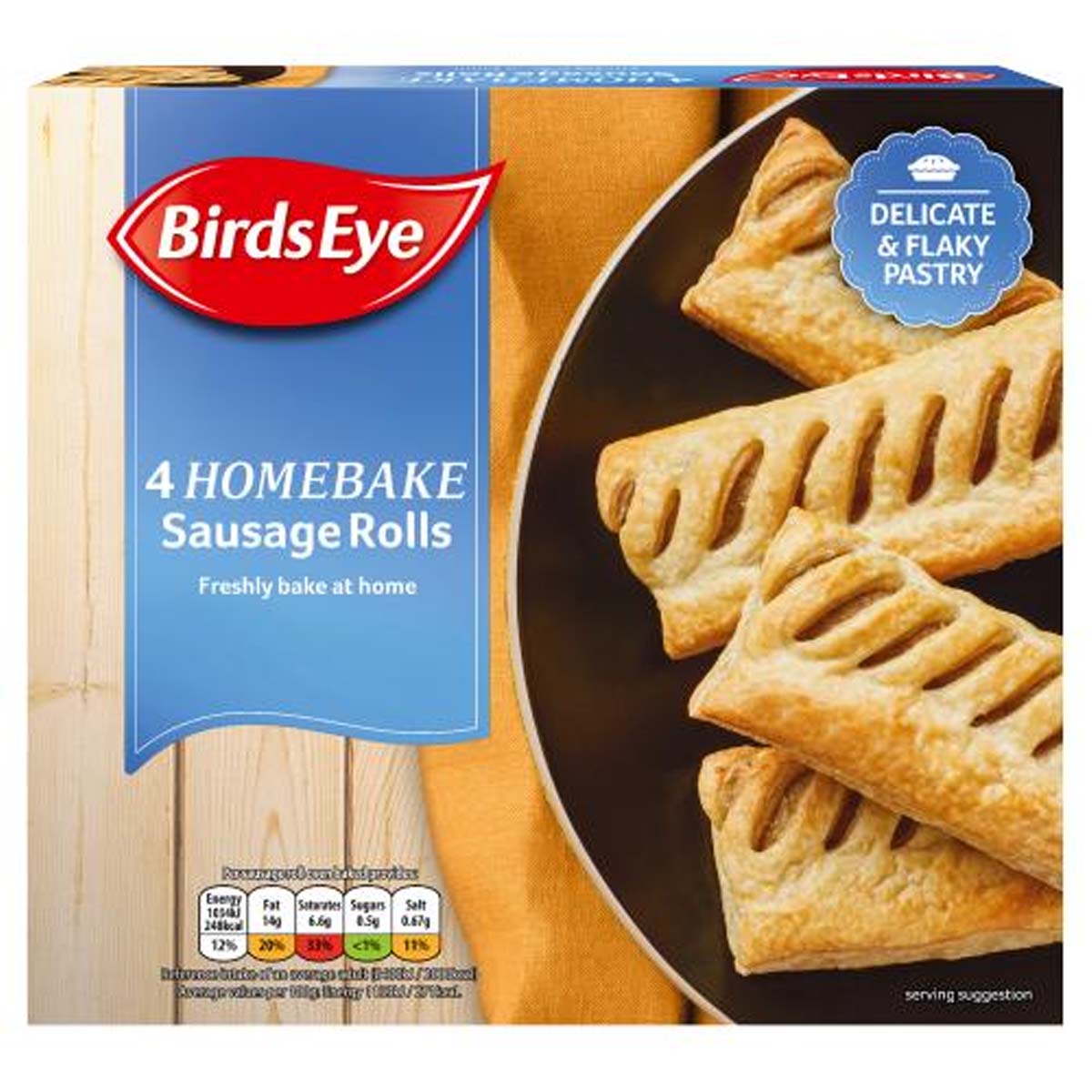 Birds Eye - 4 Homebake Sausage Rolls - 360g - Continental Food Store