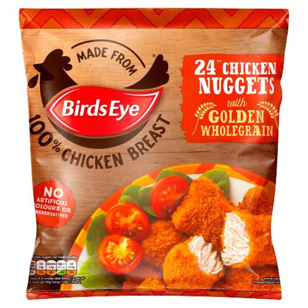 Birds Eye - 24 Chicken Nuggets with Golden Wholegrain - 379g - Continental Food Store Birds Eye - 24 Chicken Nuggets with Golden Wholegrain - 379g - Continental Food Store