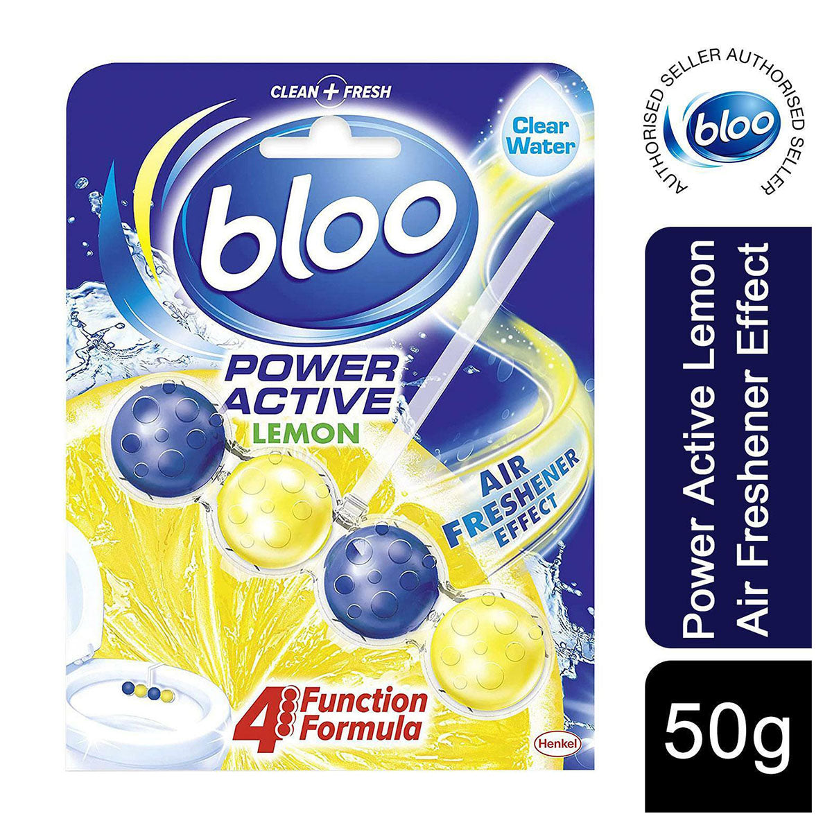 Bloo - Power Active Premium Scent Of Lemon Toilet Rim Block - 50g - Continental Food Store