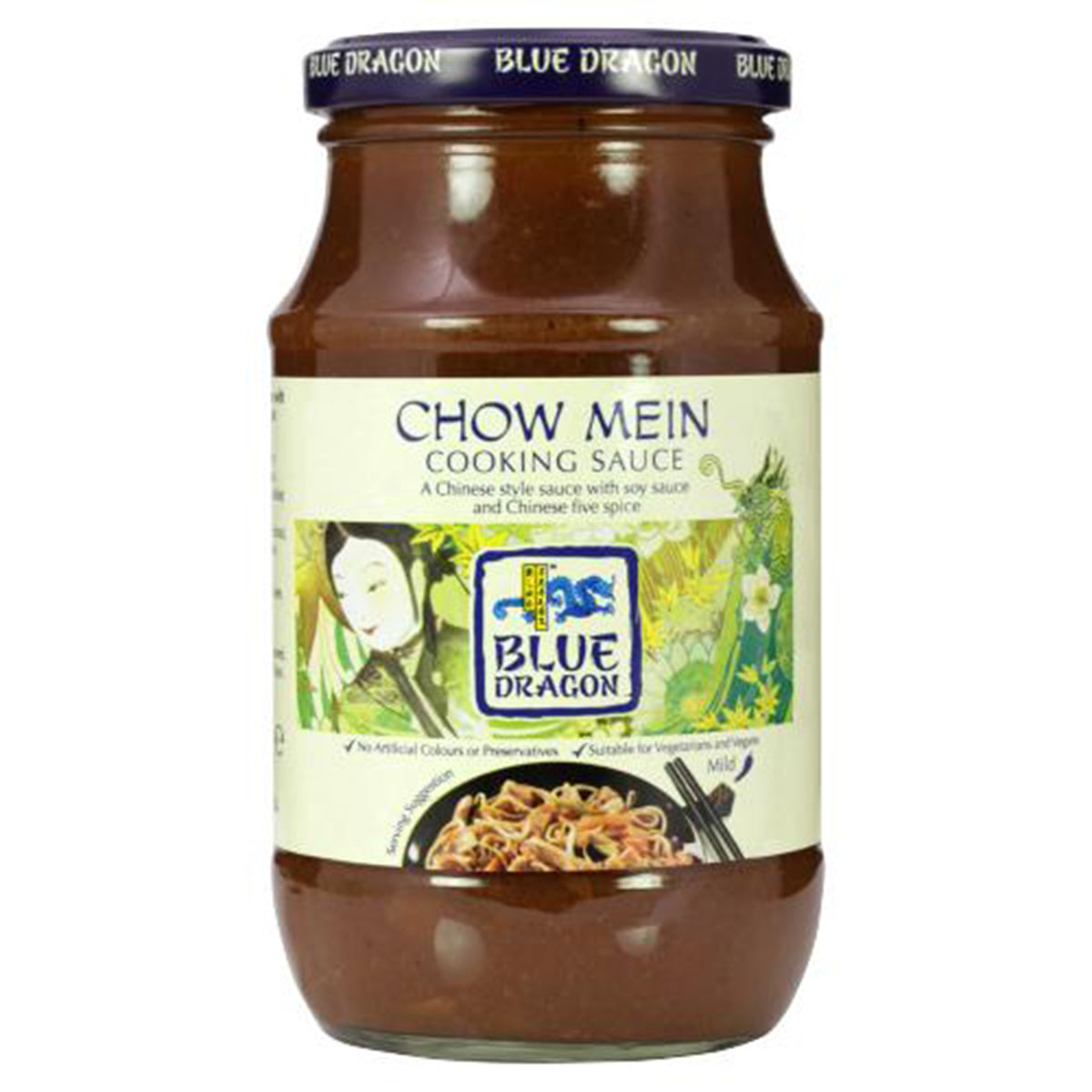 A jar of Blue Dragon - Chow Mein Cooking Sauce - 425g.