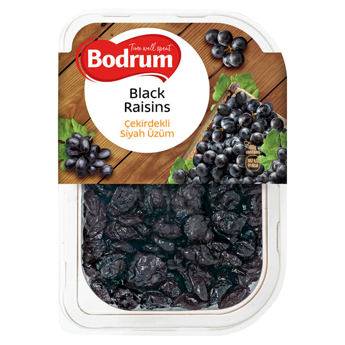 Bodrum - Black Raisins - 250g in a plastic container.