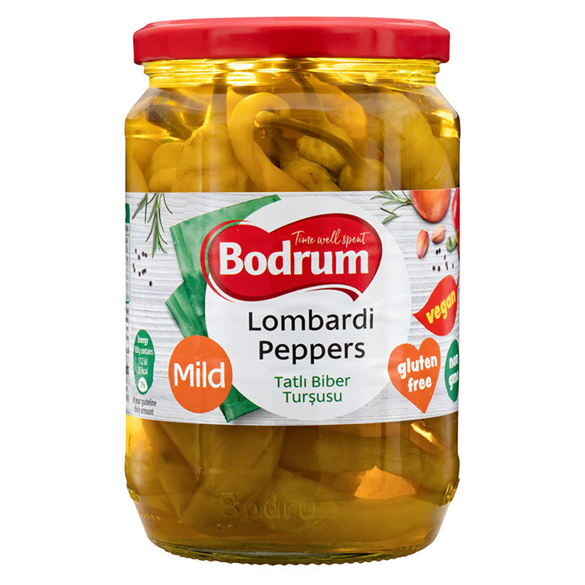 Bodrum - Mild Lombardi Peppers - 610g - Continental Food Store Bodrum - Mild Lombardi Peppers - 610g - Continental Food Store