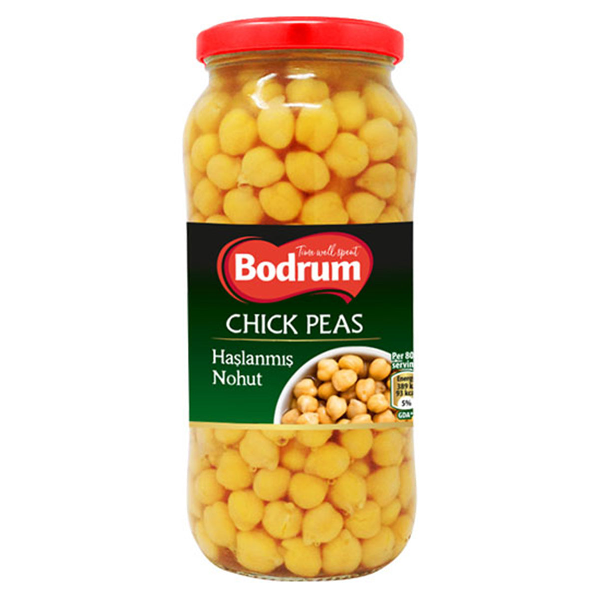 A Bodrum - Chick Peas in Jar - 540g on a white background.