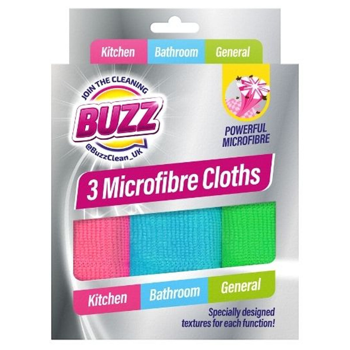 Buzz - Microfibre Cloths - 3pcs - Continental Food Store Buzz - Microfibre Cloths - 3pcs - Continental Food Store
