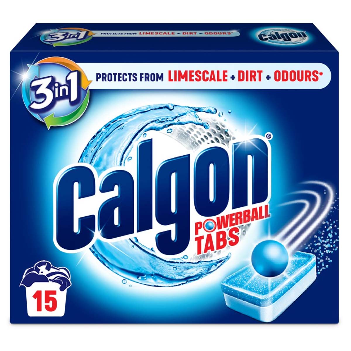 Calgon - 3-in-1 Washing Machine Water Softener - 15 Tablets - Continental Food Store