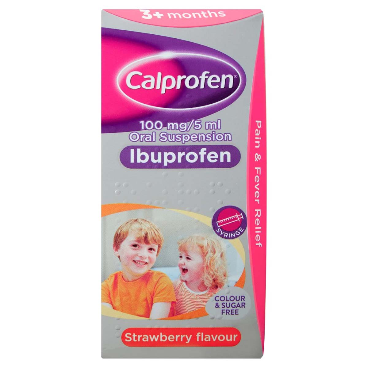 Calprofen - Oral Suspension Ibuprofen Strawberry Flavour 3+ Months - 100ml - Continental Food Store Calprofen - Oral Suspension Ibuprofen Strawberry Flavour 3+ Months - 100ml - Continental Food Store