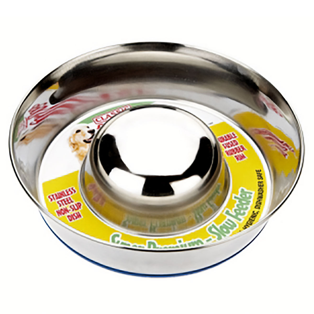 Classic - Premium Stainless Steel Non-Slip Slow Feeder Dog Bowl - 1700ml - Continental Food Store
