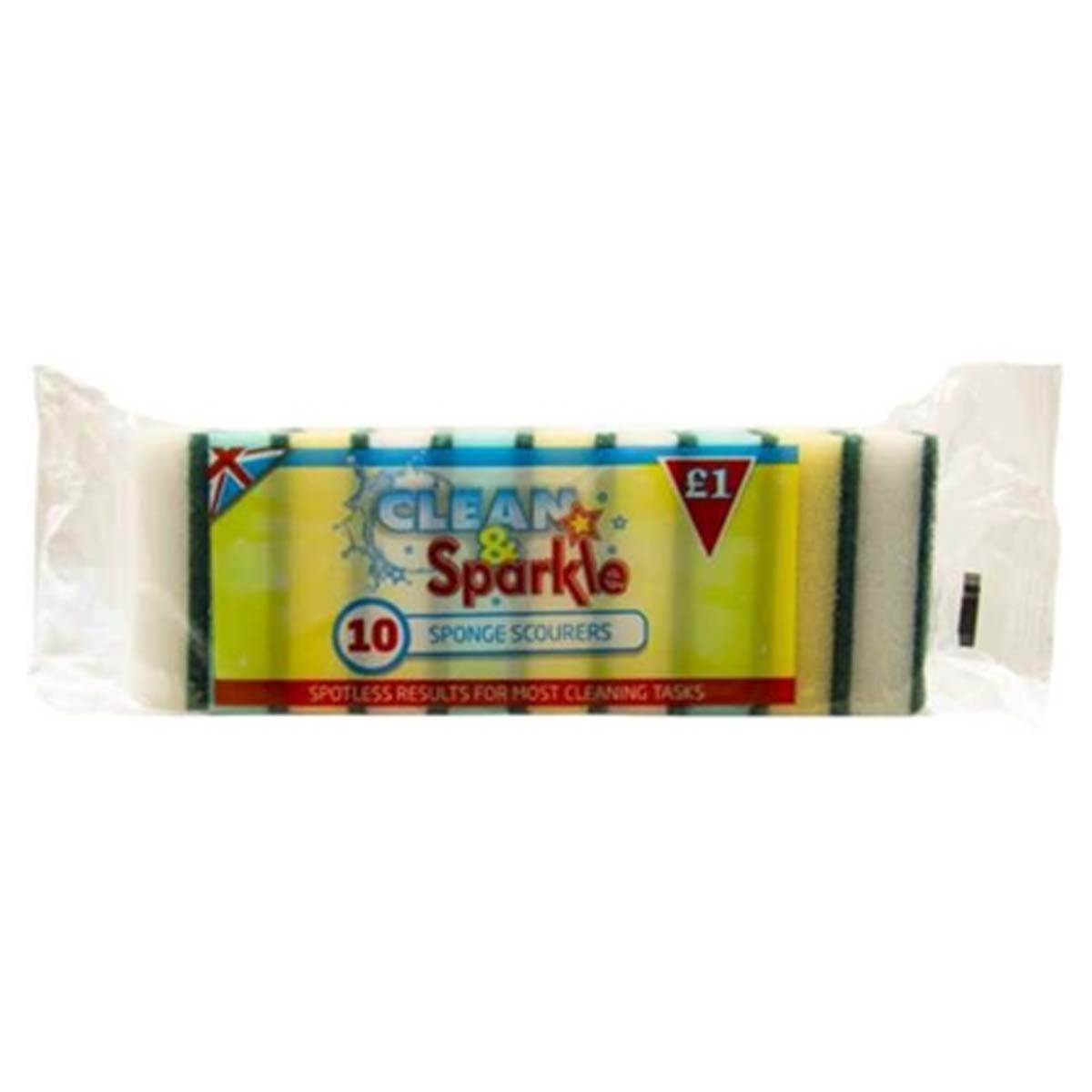 Clean & Sparkle - Sponge Scourers - 10pcs - Continental Food Store Clean & Sparkle - Sponge Scourers - 10pcs - Continental Food Store