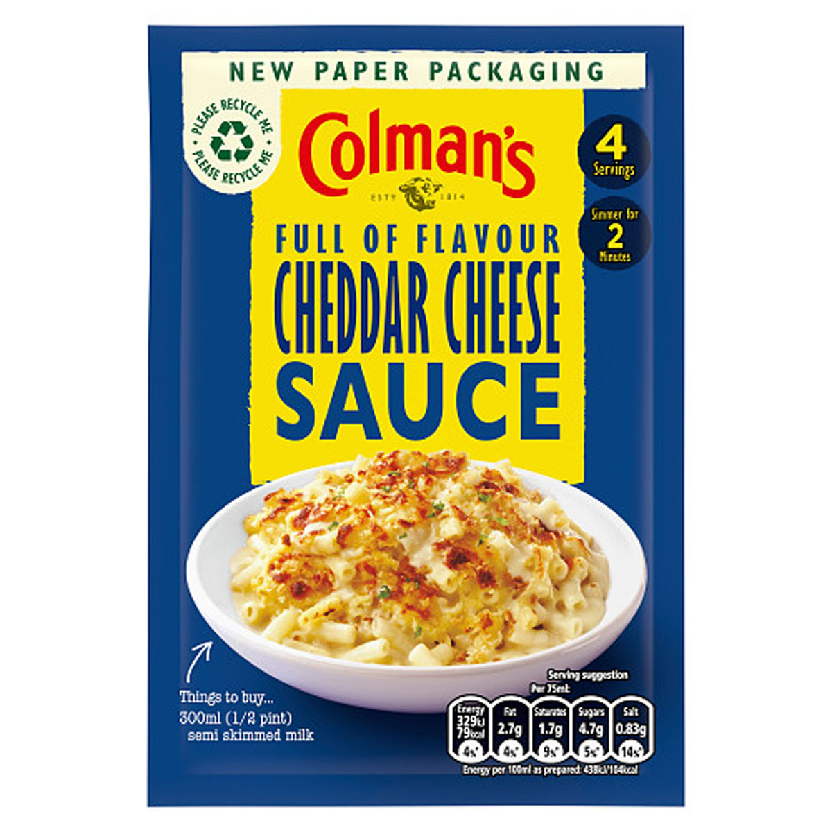Colman's - Cheddar Cheese Sauce Mix - 40g - Continental Food Store