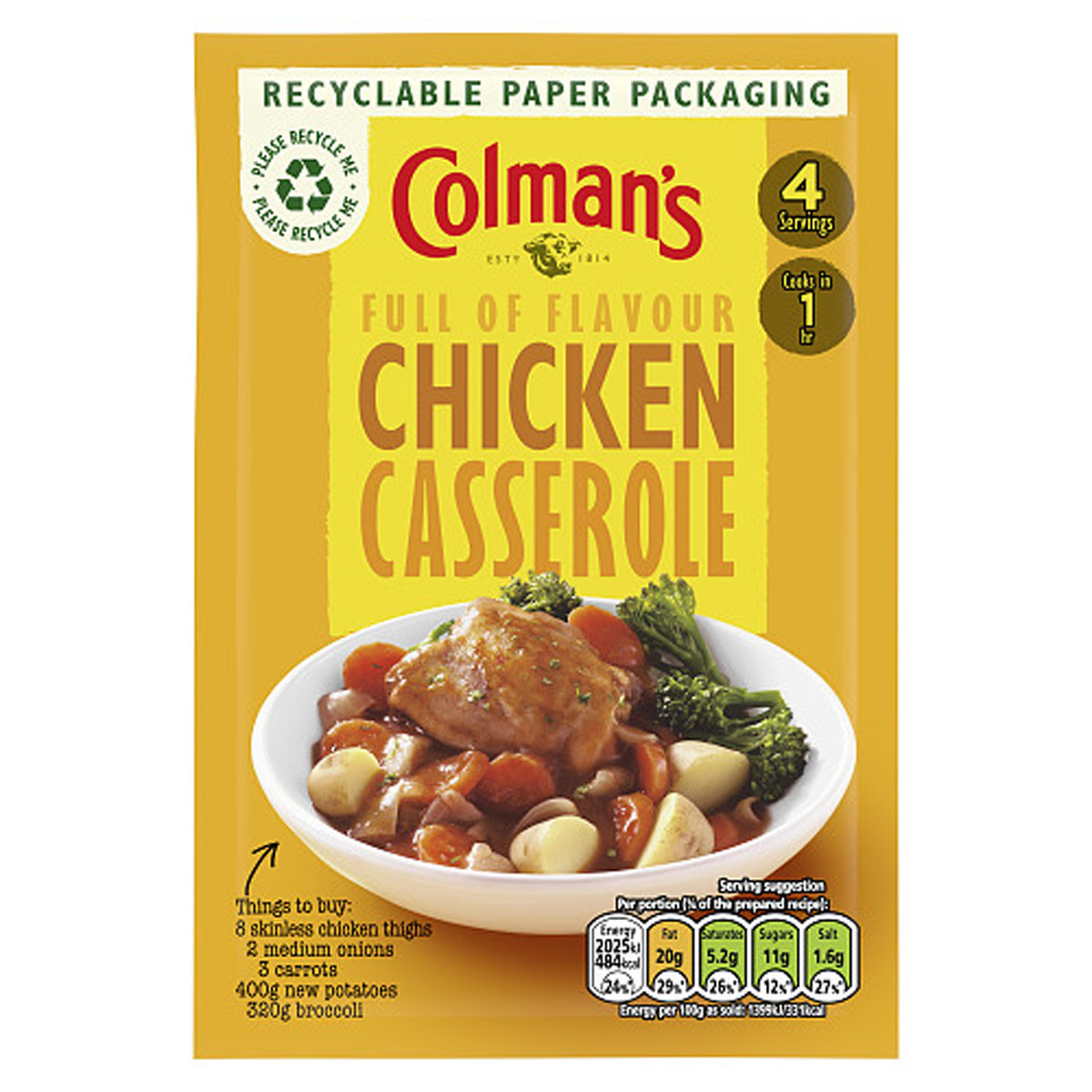 Colman's - Chicken Casserole Recipe Mix - 40g - Continental Food Store Colman's - Chicken Casserole Recipe Mix - 40g - Continental Food Store
