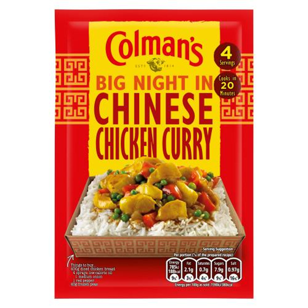 Colman's - Chinese Chicken Curry Recipe Mix - 47g - Continental Food Store